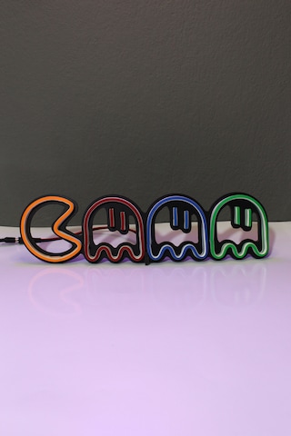 İstasyon Neon Grafik Pac Man Neon Led / Pac-man Gece Lambası / Pacman Dekoratif Lamba / Işıklı Oyun Karakteri / Gamer Ambians Işığı Renkli