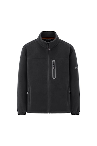 Erkekler İçin Açık Hava Çok Cepli Günlük Dik Yaka Polar Ceket Gri