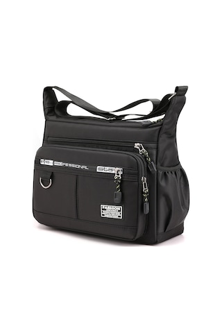 Uiowoo Büyük Kapasiteli Erkek Çantası Omuz Çantası Aşınmaya Dayanıklı Sırt Çantası Çok Cepli Çantası İş Gündelik Erkek Crossbody Çantası Siyah