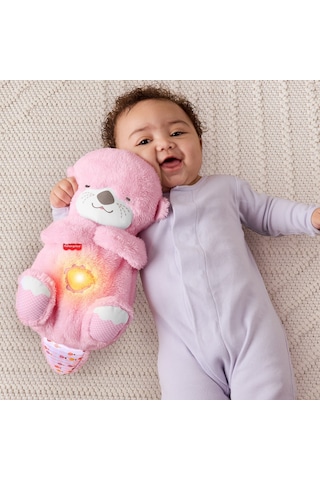 Fisher Price Uyku Arkadaşı Su Samuru Pembe, Nefes Alıp Veren Pelüş Bebek Oyuncağı Jlj33