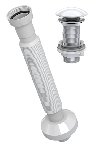 Pop Up Sifon Taşma Deliksiz Parlak Beyaz 220107 Beyaz