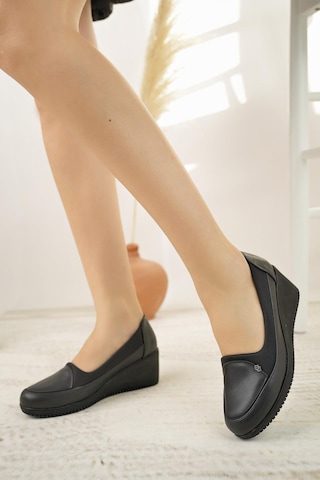 Nesil Shoes Sdf B05 Siyah Anatomik Dolgu Kadın Ayakkabı-siyah