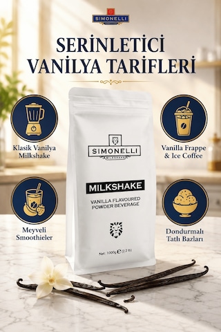 Simonelli Vanilya Aromalı Toz Milkshake Karışımı 1 KG