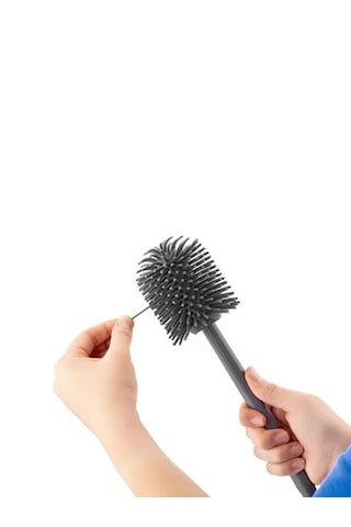 Silikon Wc Tuvalet Banyo Fırçası Klozet Fırçası Antrasit Gri