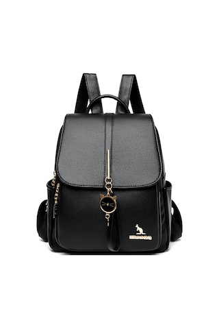 Su Geçirmez Kadın Sırt Çantası Yaz Yeni Stil Moda Kedi Kolye Bayan Sırt Çantası Düz Renk Basitsiyah Diğer