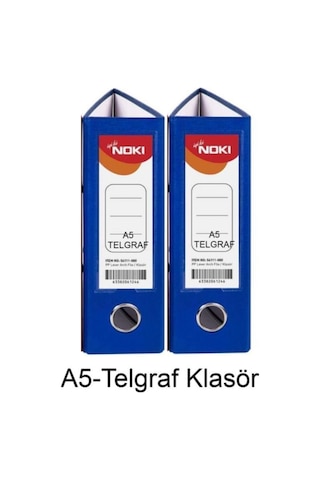 Telgraf Klasör Mavi Geniş A5 Plastik 2 Adet