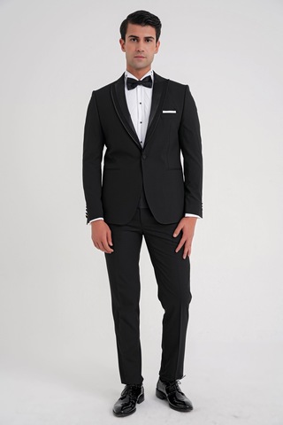 Efor Black 084 Takım Slim Siyah Siyah