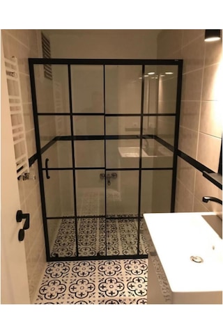 Blackline Luxuryline Siyah İki Duvar Arası Cam Duşakabin H:190 Siyah