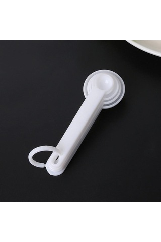 5 Adet Pişirme Pişirme Aletleri Plastik Ölçü Kaşığı Ölçü Kepçesi Ölçekli Siyah