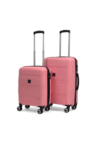 Lucas Polipropilen Kırılmaz Valiz, Kabin Boy&orta Boy Pembe