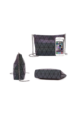 Messenger Çanta Kadın Zincir Çanta Moda Aydınlık Geometrik Sling Çanta Omuz Askısı Kadın Bolsas Feminina 5 Siyah