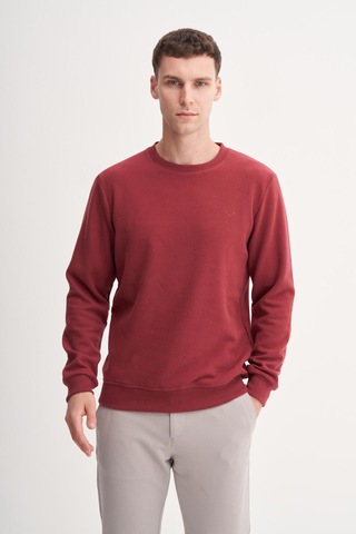 Cazador 56400 Erkek Bisiklet Yaka Sweatshirt Vişne