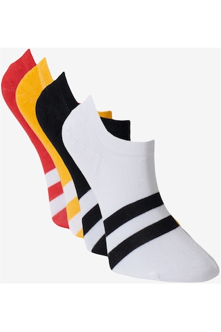 AC&Co / Altınyıldız Classics Erkek Sıyah Hardal Beyaz 4'lü Desenli Bambu Sneaker Çorap Beyaz - Hardal - Siyah