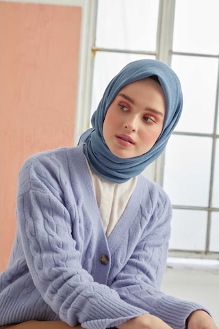 Miray Düz Pamuk Eşarp - Indigo Indigo