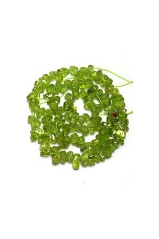Doğal Peridot Zebercet Kırıktaş Dizi-80 Cm Gümüş