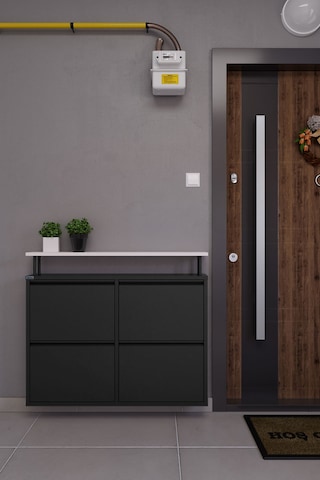 Ceha Tablalı 4'lü Metal Ayakkabılık - Siyah K.AYK-2.4 /B/P 9005