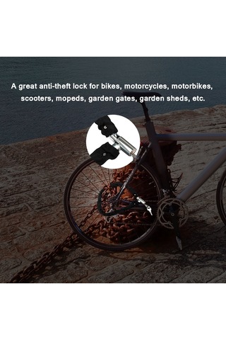 Symbee Dayanıklı Çelik Zincir Kilit - Bisiklet, Motosiklet Ve Scooter İçin Kırılmaz Çelik Kilit - 80cm Uzunluk - 2 Anahtarlı