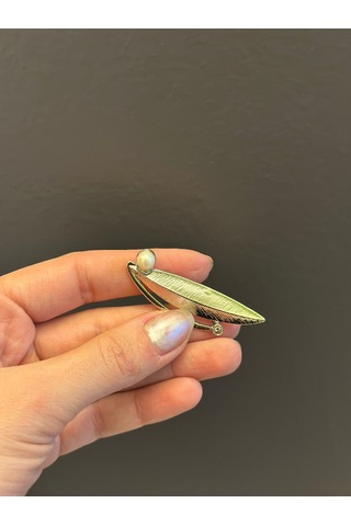 5 x 2 CM Çelik Yaprak Broş Yaka İğnesi Giyim Aksesuarı Altın