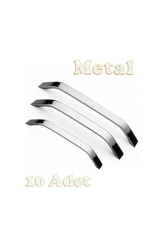 Şahin Alüminyum Metal Lüks Modern Mobilya Çekmece Mutfak Dolabı Kulpu Krom 224mm 10 Adet Krom