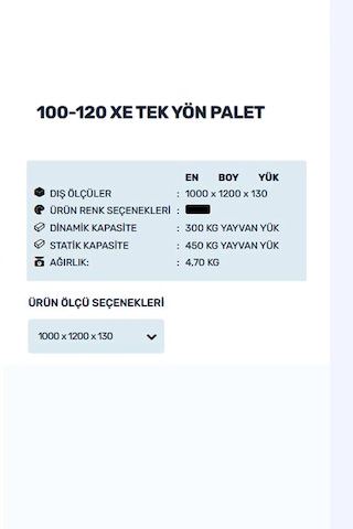 100x120 Tek Yön Plastik Palet - Dayanıklı & Hafif İhracat Paleti