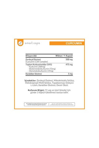 Smartcaps Inflex C3 2000 X Curcumin 30 Bitkisel Kapsül