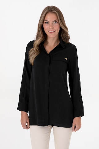 U.s. Polo Assn. Kadın Siyah Gömlek Desenli 50309037-vr046 Siyah