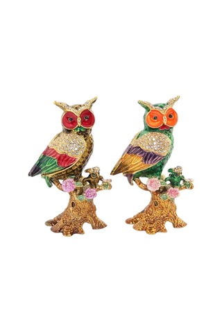 Renkli Baykuş Biblo Tünemiş Baykuş Figürü