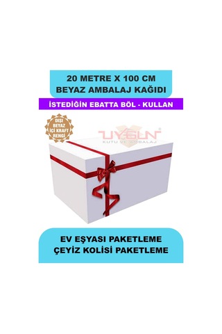 100 Cm X 20 Metre Bobin Beyaz Ambalaj Kağıdı Çift Yönlü, Ev Eşyası, Çeyiz, Hediye, Ürün Paketleme 20 Adet