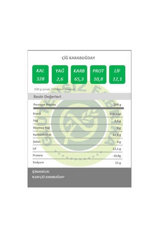 Glutensiz Fabrika Glutensiz Çiğ Karabuğday Tane 1 KG