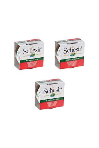 Schesir Jelly Tavuk Etli ve Sığır Etli Fileto Yetişkin Köpek Konservesi 3 x 150 G