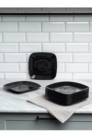 Al' Ternatıva 25 Parça Plastik Yemek Tabağı Seti 203018689 Siyah