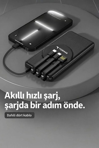 Premium Akıllı Cihaz Cep Bataryası Taşınabilir Batarya 10000 Mah Magsafe Trm-1014 Siyah Çok Renkli