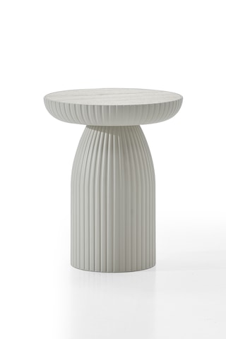 Altınaks Mobilya, Dıamond, Bohem Sehpa,tekli Sehpa,yan Sehpa,zigon Sehpa - Kumtaşı & Traverten Renkli Tabla Krem Gövde & Açık Ceviz Renkli Tabla Kumtaşı Gövde & Traverten Renk Tabla