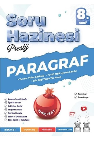 Nartest Yayınları 8.sınıf Paragraf Soru Hazinesi Ve Ders Kafası 8.sınıf Paragraf Soru Bankası Seti 2 Kitap