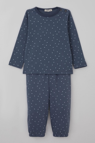 Breeze Erkek Bebek Pijama Takımı Minik Üçgenler Desenli 9 Ay-3 Yaş, Füme Füme
