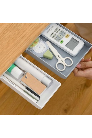 Ganzhoushop Ofis Malzemeleri Otomatik Açılır Çekmece Kırtasiye Kalem Saklama Çekmecesi Düzenleyici, Kendiliğinden Yapışkanlı Kılıf İçin Kalem Grigri