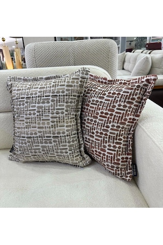 Nivemeshome Elyaf Dolgulu Kırlent 45x45 Lisa 01 Kiremit Kiremit