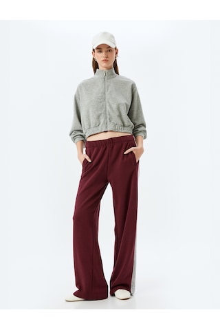 Koton Rahat Kalıp Dik Yaka Crop Fermuarlı Sweatshirt Gri 5sak10051ek Gri