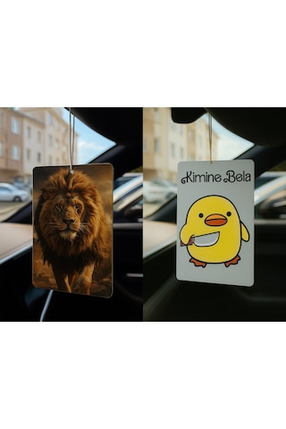 Aslan Ve Kimine Bela Kimine Fena - İkili Oto Kokusu - Dekoratif Araç Kokusu Ve Aksesuarı