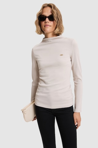 U.S. Polo Assn. Kadın Taş Dik Yaka Göğüs Logolu Slim Fit Uzun Kollu Tişört 50333310-vr049 Taş Rengi