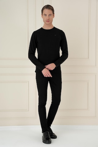 Efor Tr 875 Slim Fit Siyah Klasik Triko Siyah
