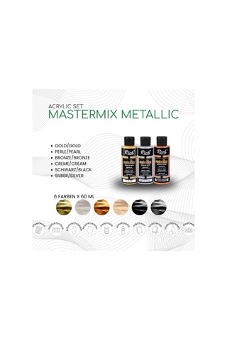 Lexroo Mastermix Akrilik Boya 60 Cc 6 Lı Metalik Renkler