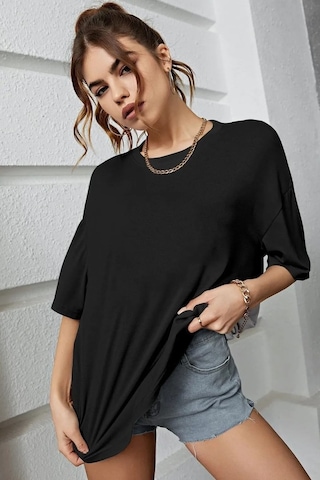 Unisex Sırt Kral Kelebek Baskılı T-shirt Siyah
