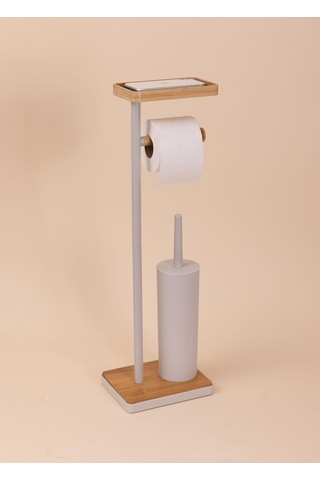 The Mia Tepsili Ve Fırçalı Tuvalet Kağıdı Standı Gri 761 Gri