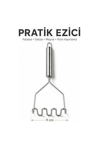 Patates Ezici Paslanmaz Çelik Sebze Meyve Püre Aparatı 9 Cm