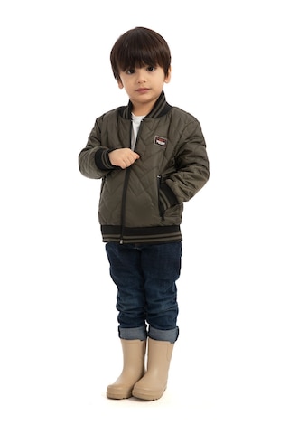 Freemen Erkek Çocuk Haki Kolej Yaka Astarlı Su Ve Rüzgar Geçirmez Fermuarlı Mont Freemen Erkek Haki