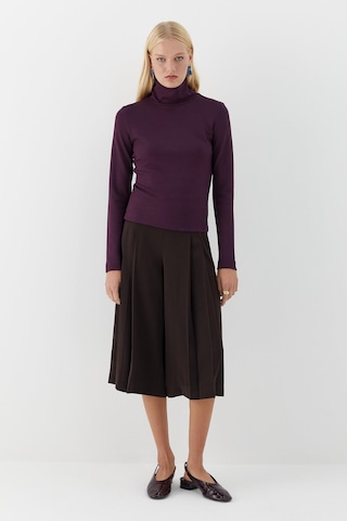 Balıkçı Yaka Uzun Kollu Body Mürdüm Mürdüm