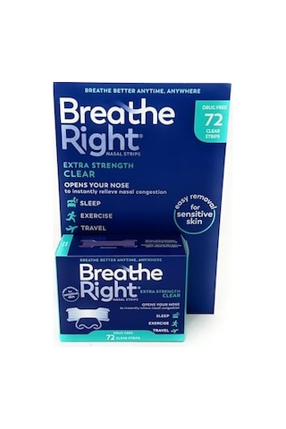 Breathe Right Extra Strength Burun Bandı Şeffaf Renk 72 Adet Erkek