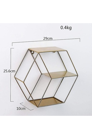 Honmex Hexagon Duvar Veya Masaya Yerleştirilebilir Metal Raf - Dekoratif Depolama, Modern Minimalist Ev Dekoru Diğer