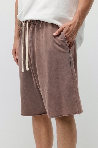 Vamos Oversize Yıkamalı Şort Kahve